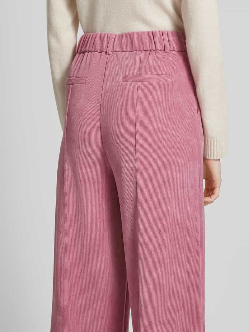 Ichi Wide leg corduroy broek met bandplooien model 'KATE'
