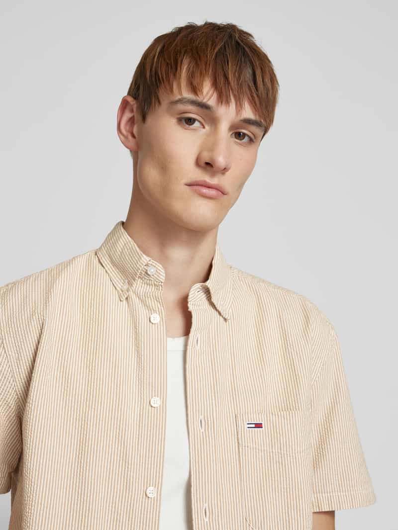 Tommy Jeans Regular fit vrijetijdsoverhemd van zuiver katoen met korte mouwen