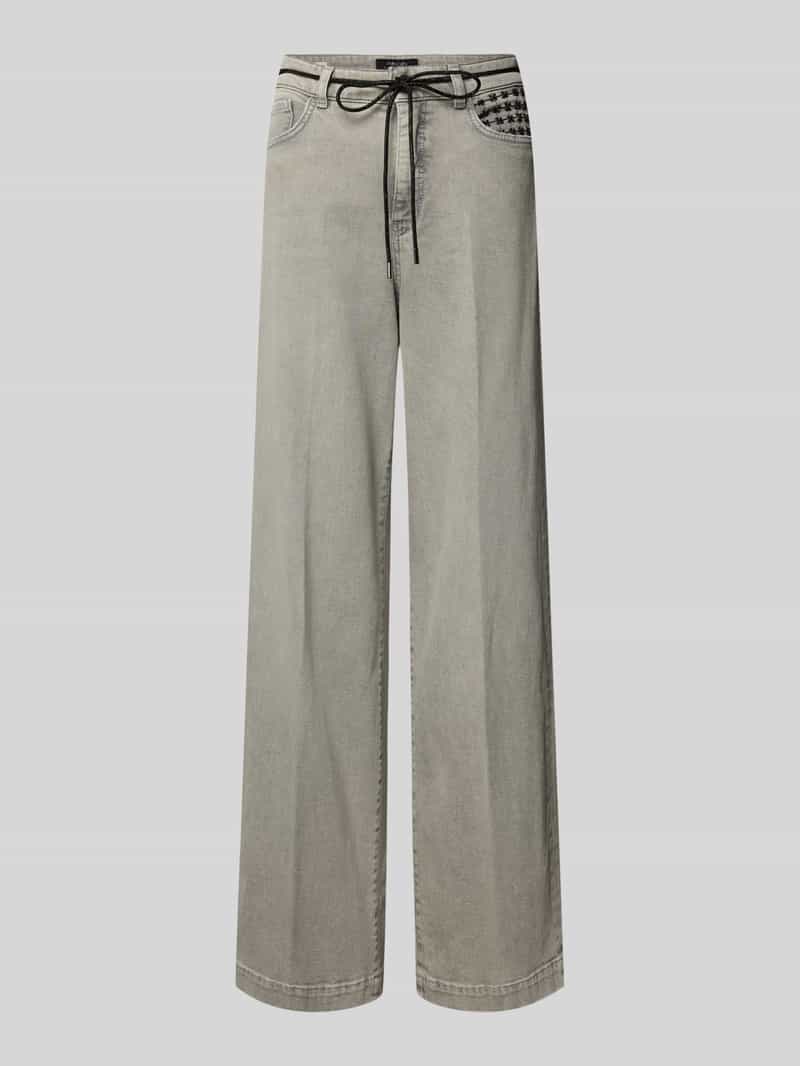 Marc Cain Relaxed fit jeans van katoenmix met stoffen ceintuur