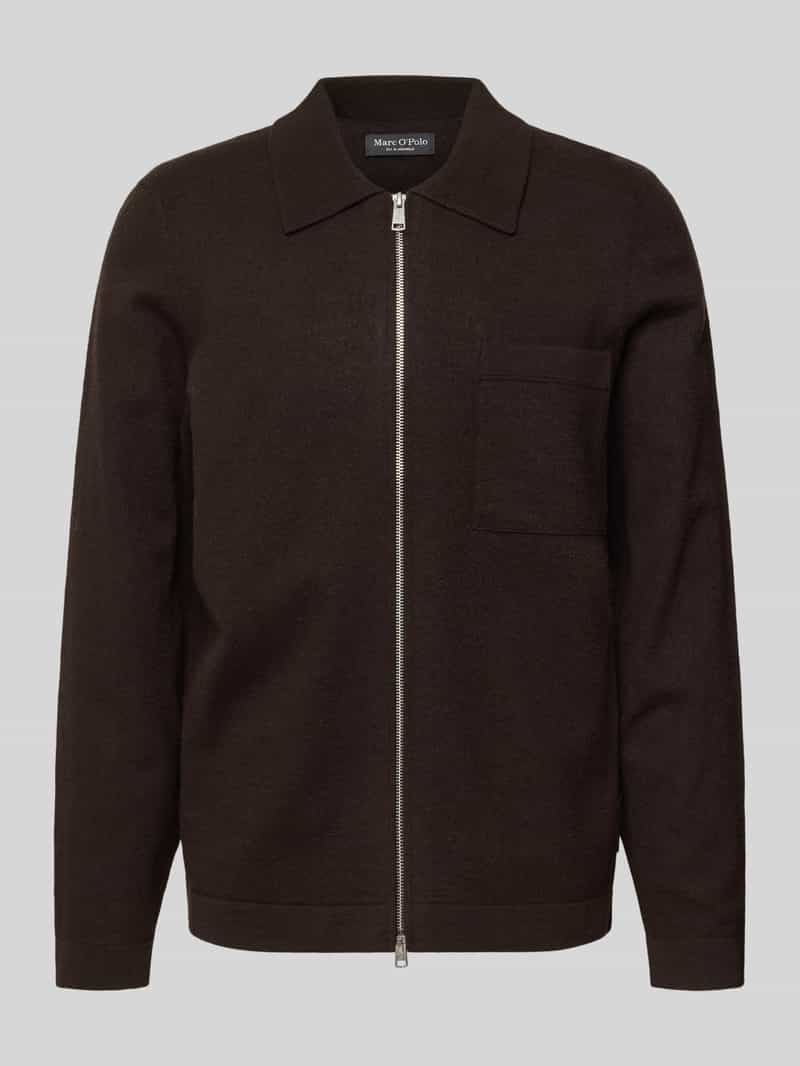 Marc O'Polo Regular fit gebreid jack van scheerwolmix