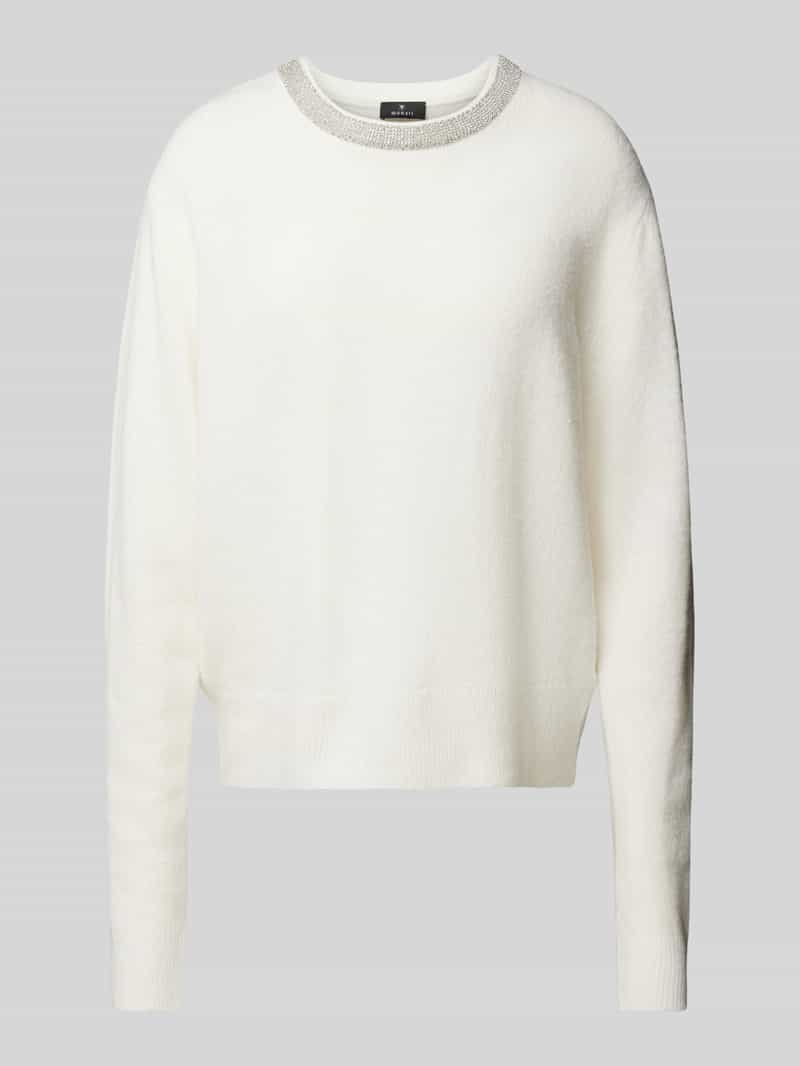 monari Gebreide pullover met siersteentjes