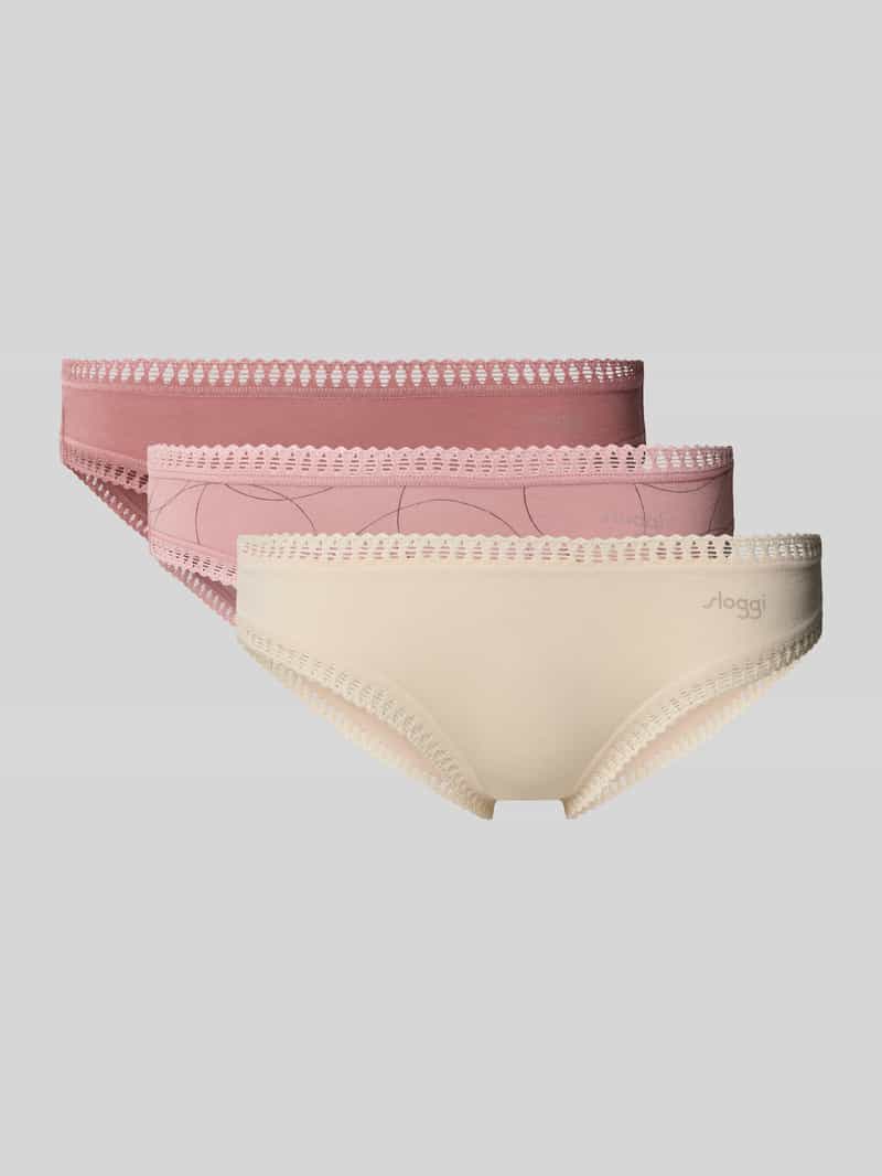 Sloggi Slip met kantranden in een set van 3 stuks model 'Crush'