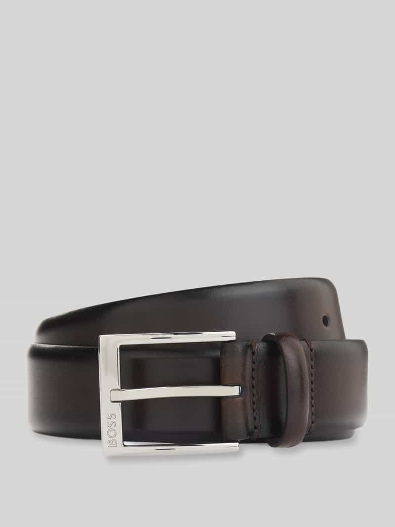 Boss Riem van echt rundleer met logodetail model 'Elloy'