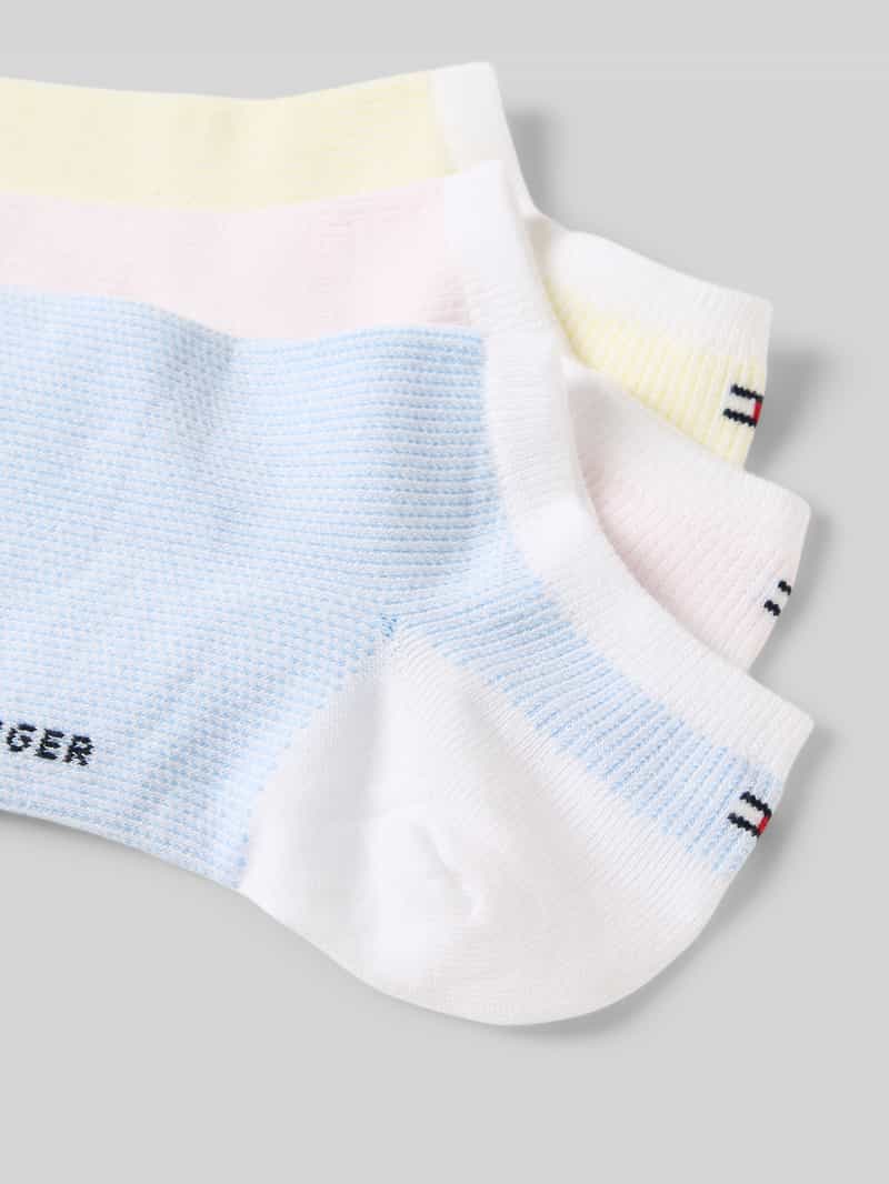 Tommy Hilfiger Sneakersokken met labelprint in een set van 3 paar