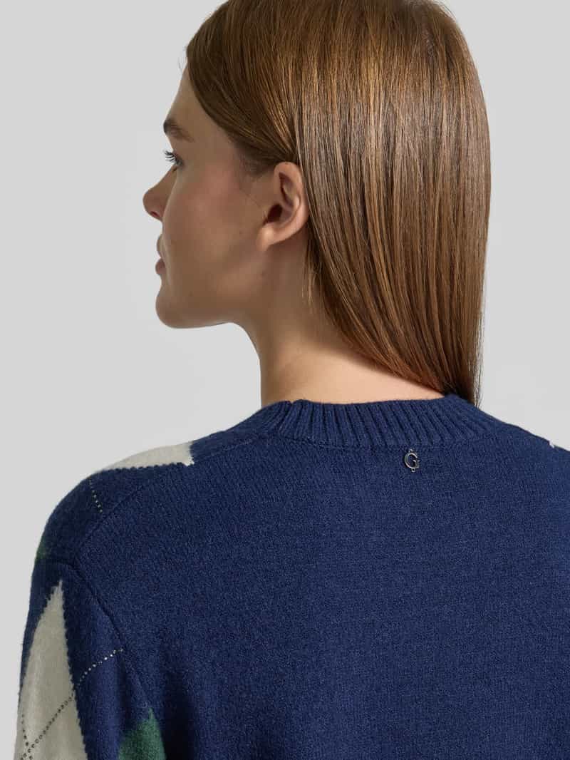 Guess Regular fit gebreide pullover van katoenmix model 'GRACIE' blauw, foto 4