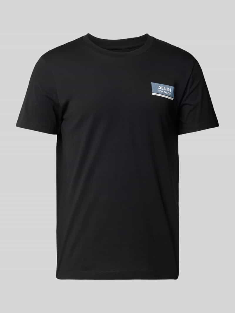 Tom Tailor Denim Regular fit T-shirt met groot labelopschrift