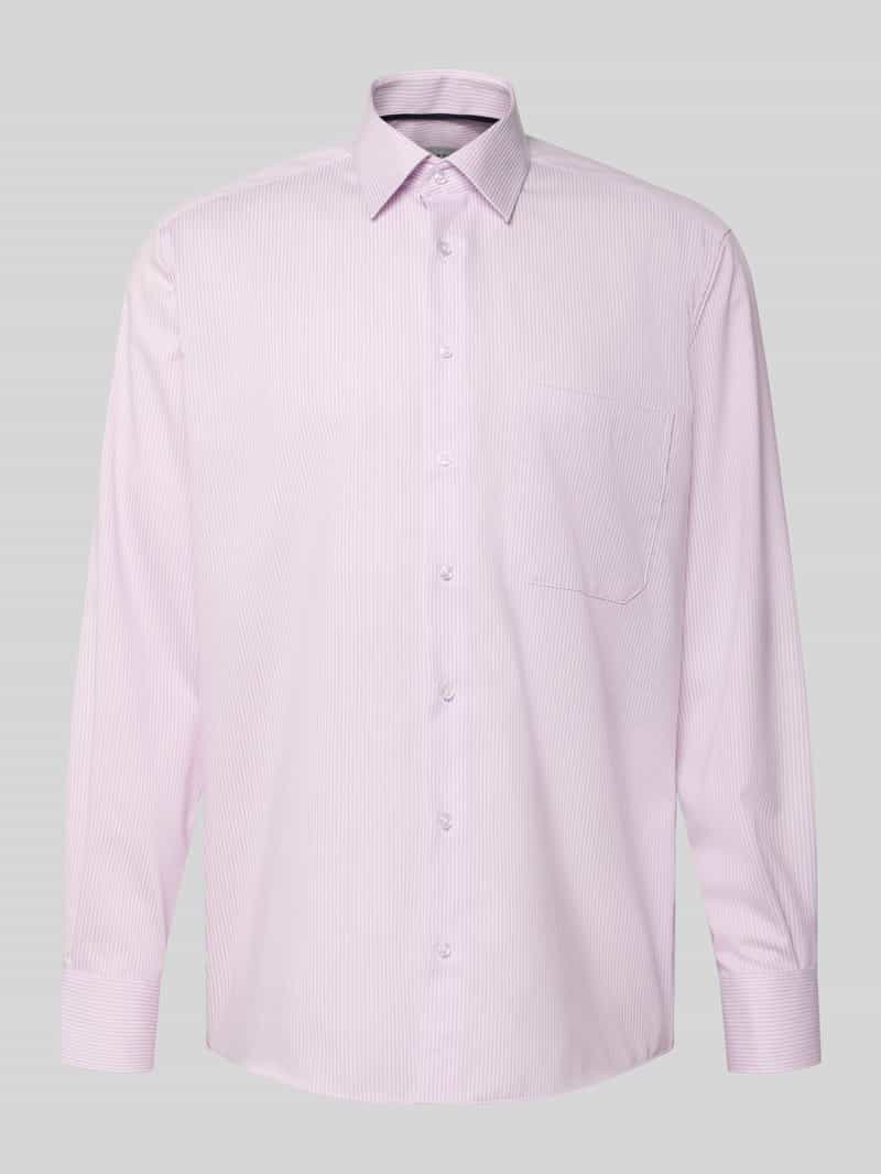 Eterna Comfort fit zakelijk overhemd van katoen met kentkraag