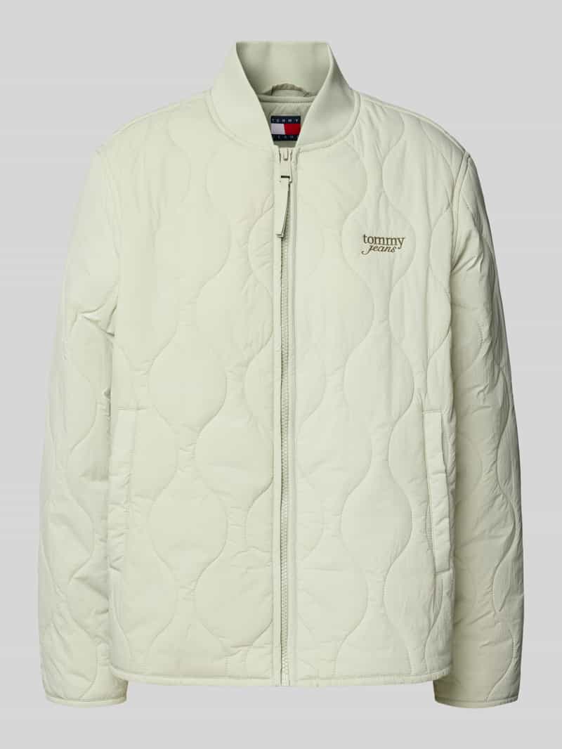 Tommy Jeans Regular fit gewatteerd jack met geribde opstaande kraag