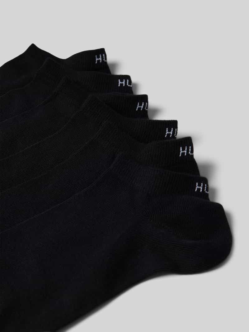 HUGO Sneakersokken met labelprint in een set van 6 paar