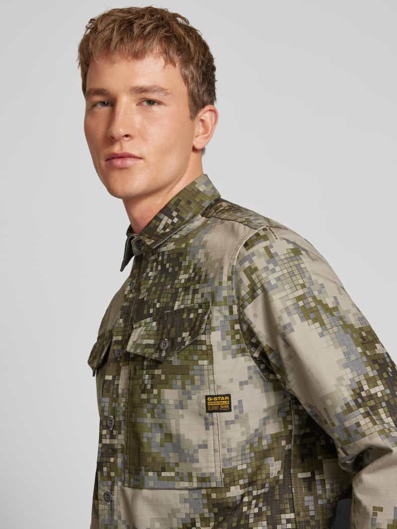 G-Star Raw Regular fit vrijetijdsoverhemd van viscose met cargozakken