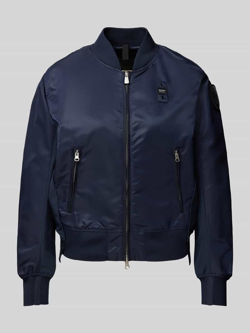 Blauer Usa Bomberjack met ritszakken model 'LAURIE'