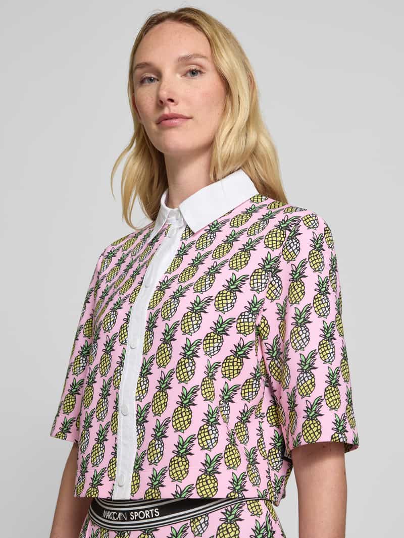 Marc Cain Korte blouse met kentkraag
