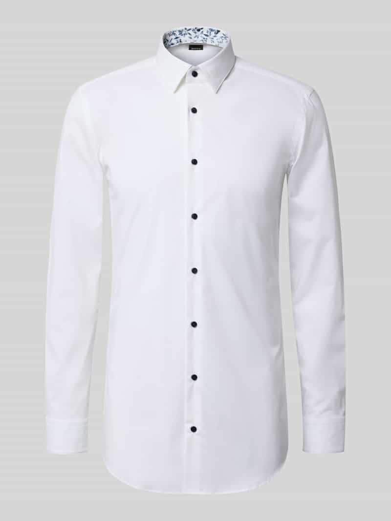 Boss Slim fit zakelijk overhemd van katoenmix model 'HANK'