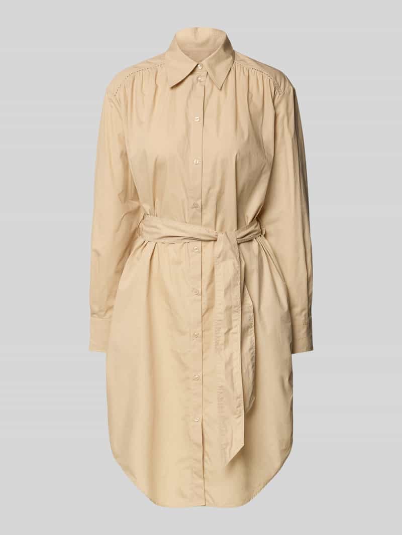 Boss Orange Knielange jurk met strikceintuur model 'Delegant'
