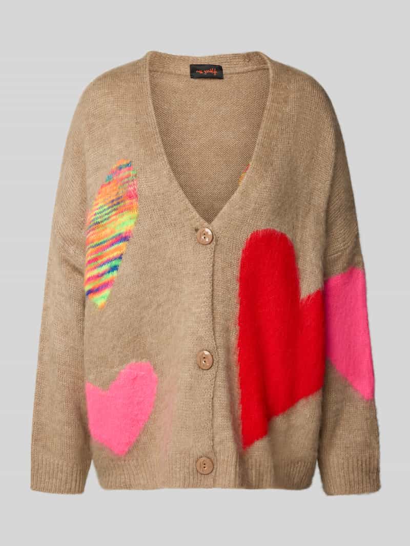 miss goodlife Oversized gebreid jack met knoopsluiting
