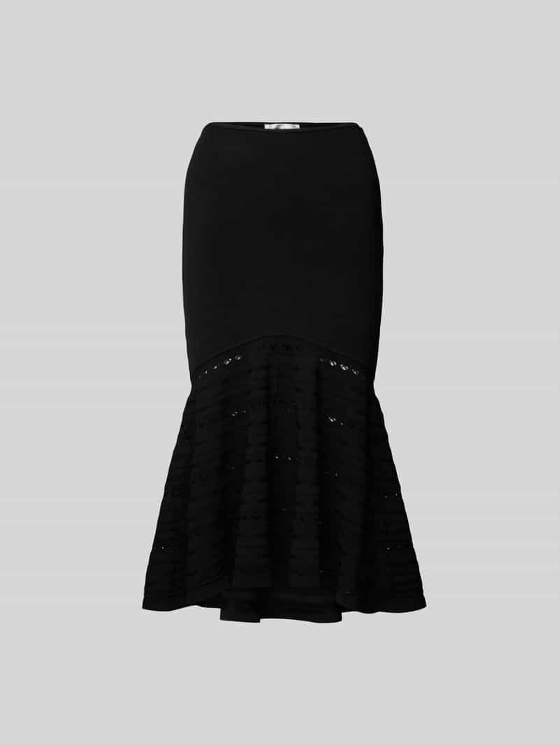 flared midirok met ajourwerk
