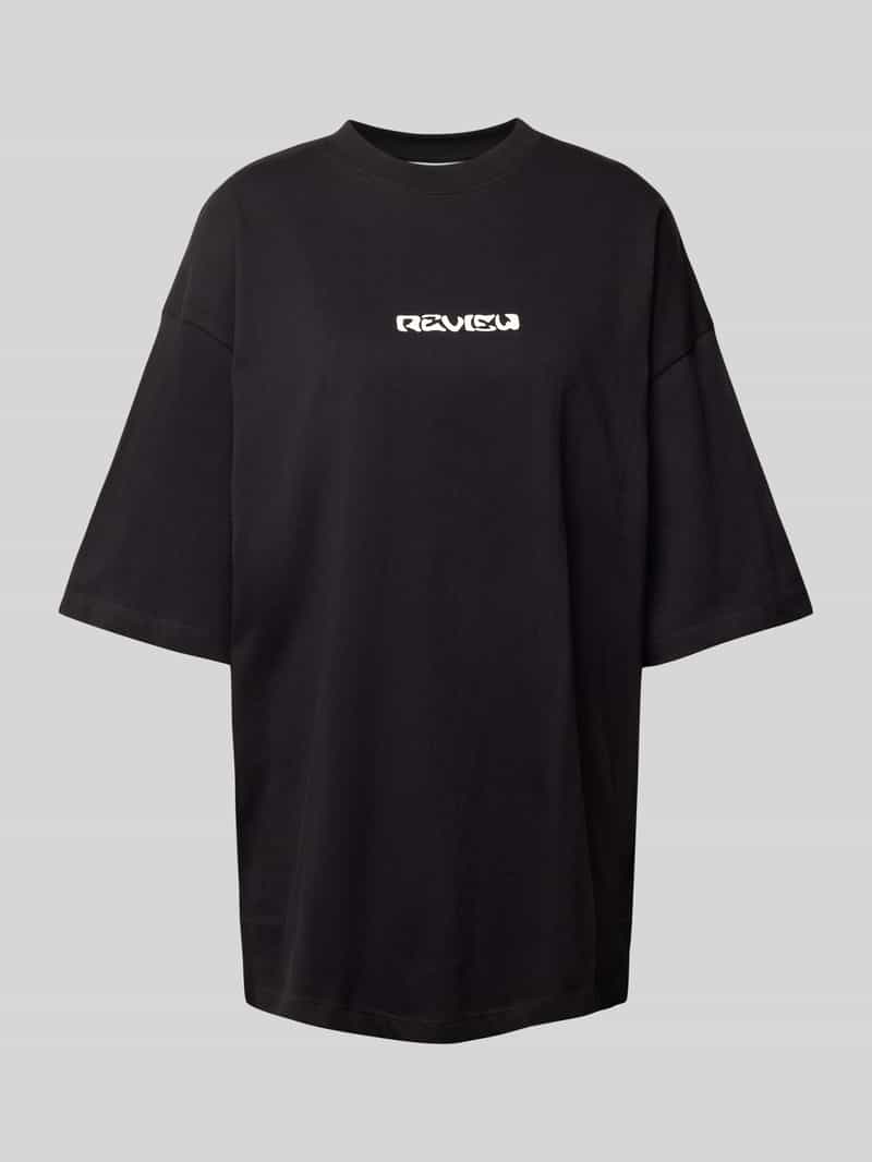Review Oversized T-shirt met labelprint