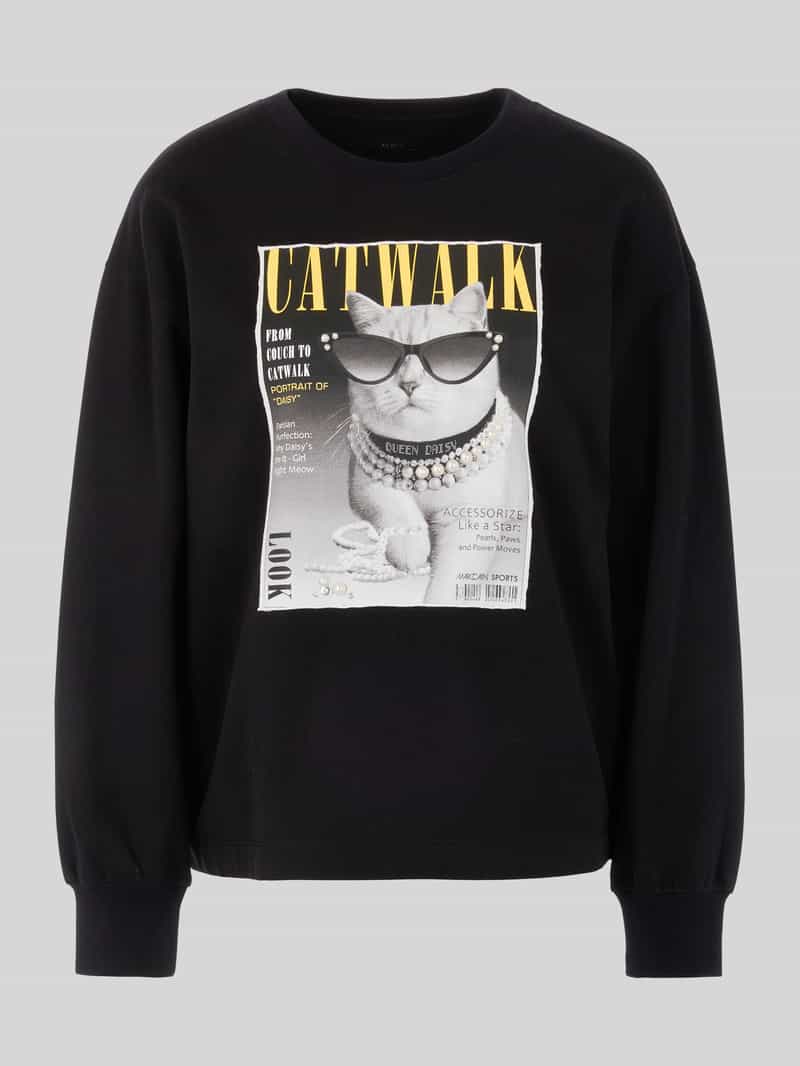 Marc Cain Sweatshirt met catwalk-fotomotief van katoenmix