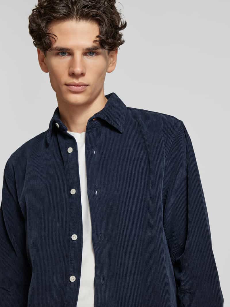Redefined Rebel Regular fit corduroy overhemd met kentkraag model 'TRISTAN'
