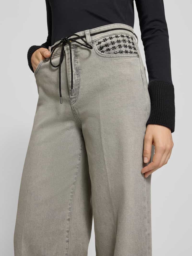 Marc Cain Relaxed fit jeans van katoenmix met stoffen ceintuur