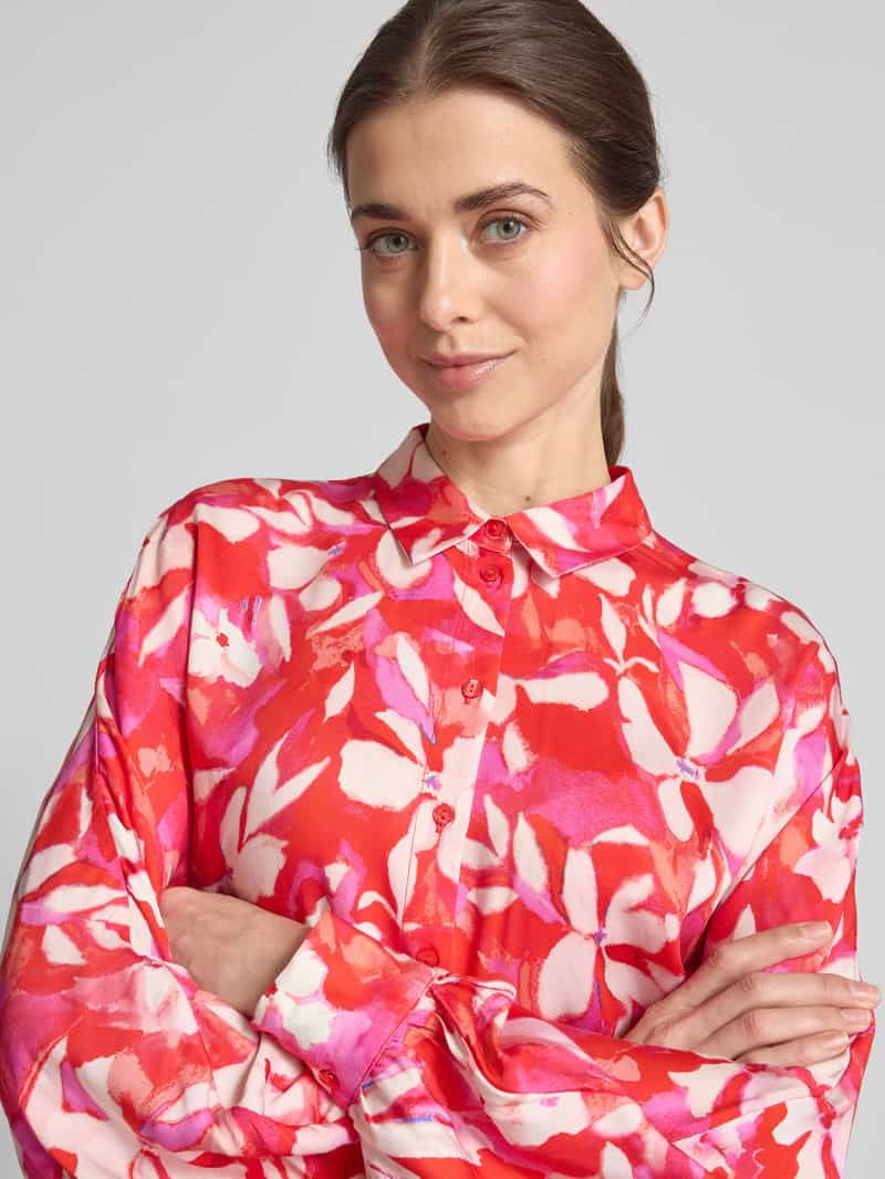 milano italy Regular fit blouse met ballonmouwen
