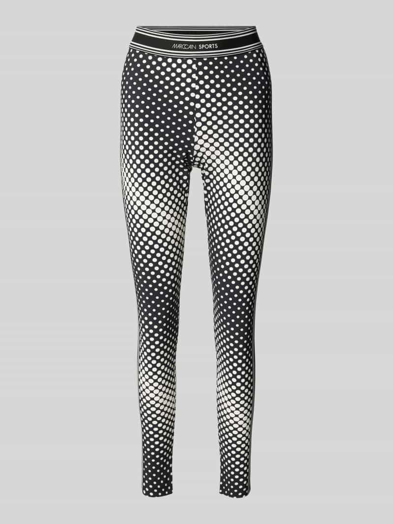 Marc Cain Skinny fit legging met elastische band met label