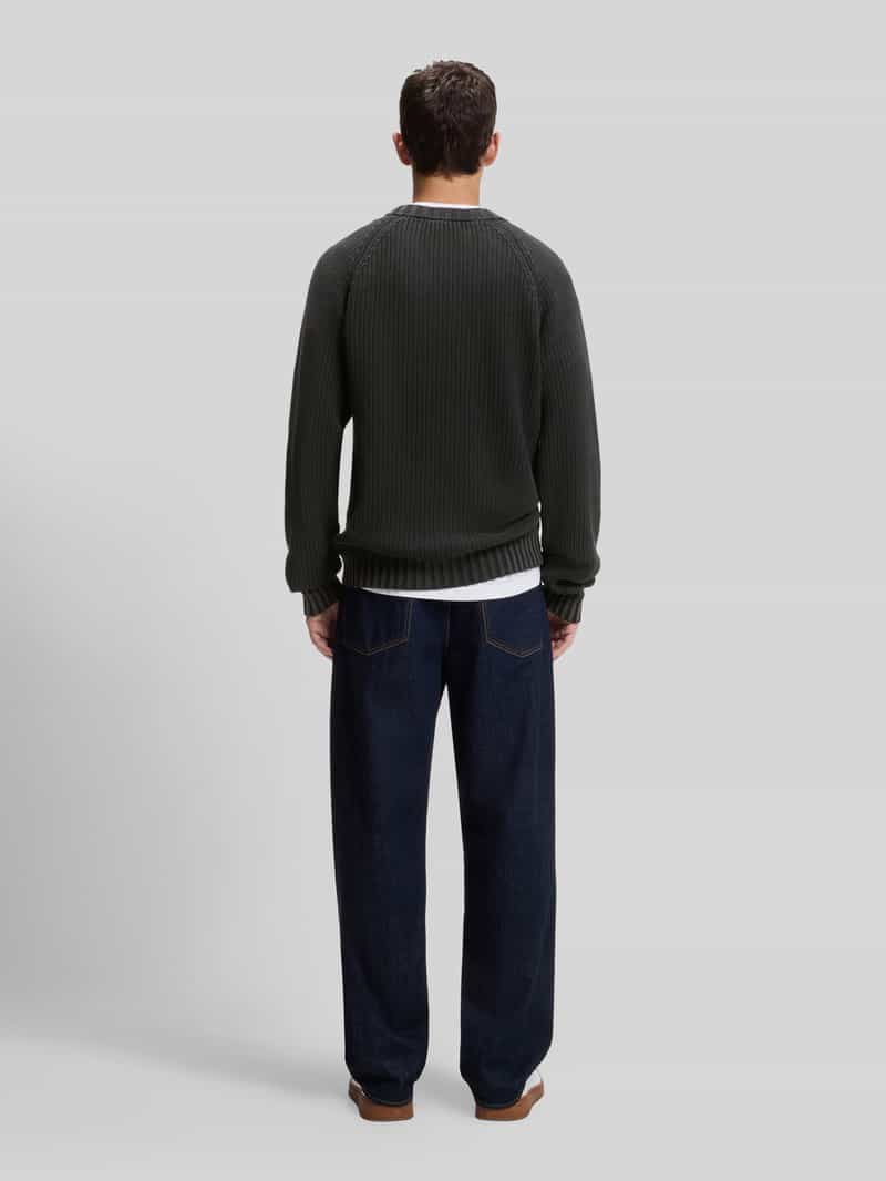HUGO Blue Regular fit pullover met labelpatch