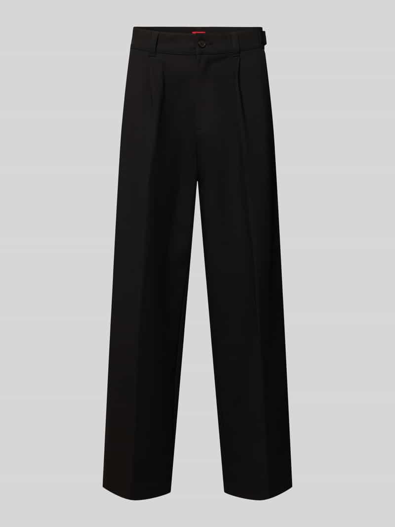 HUGO high waist bandplooibroek met persplooien