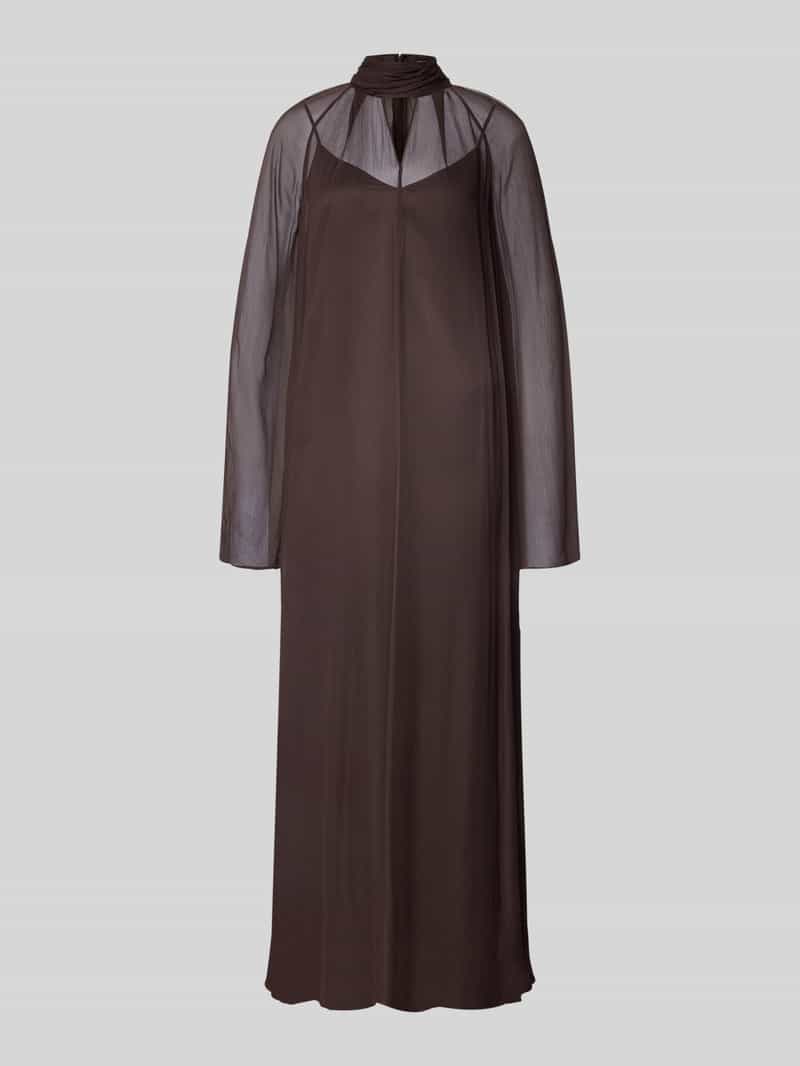 Staud Maxi-jurk van viscose met opstaande kraag model 'ESTHER'