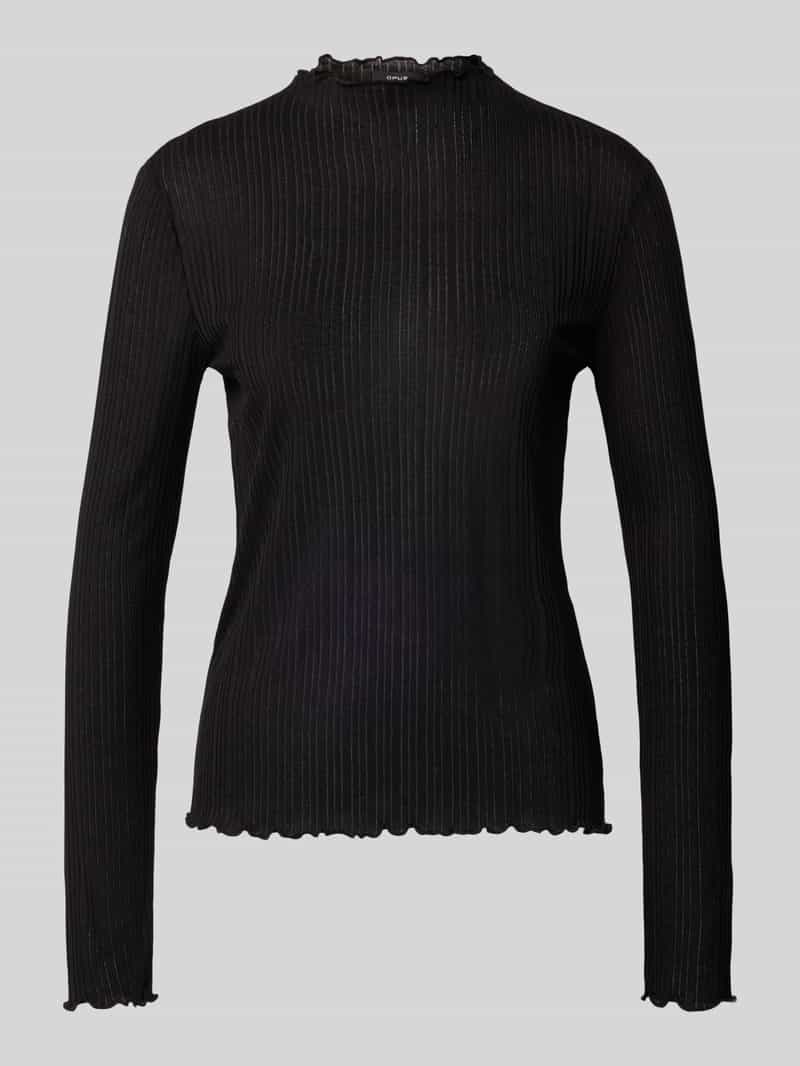 Opus Shirt met lange mouwen en opstaande kraag model 'Sivi'