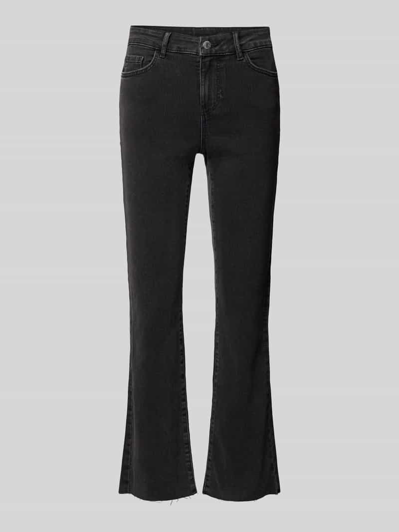 Bootcut high waist jeans met open zoom, model 'SHEILA'