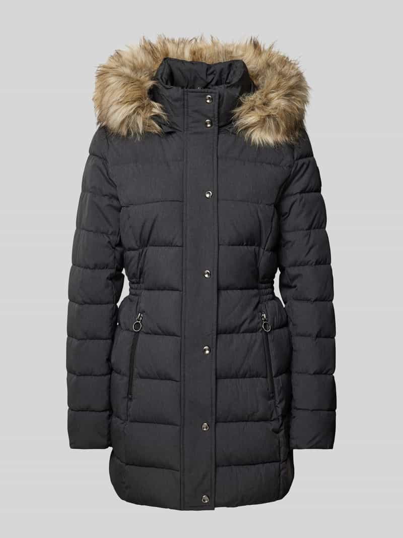 Only Shaped fit gewatteerde lange jas met imitatiebont model 'NEWLUNA'