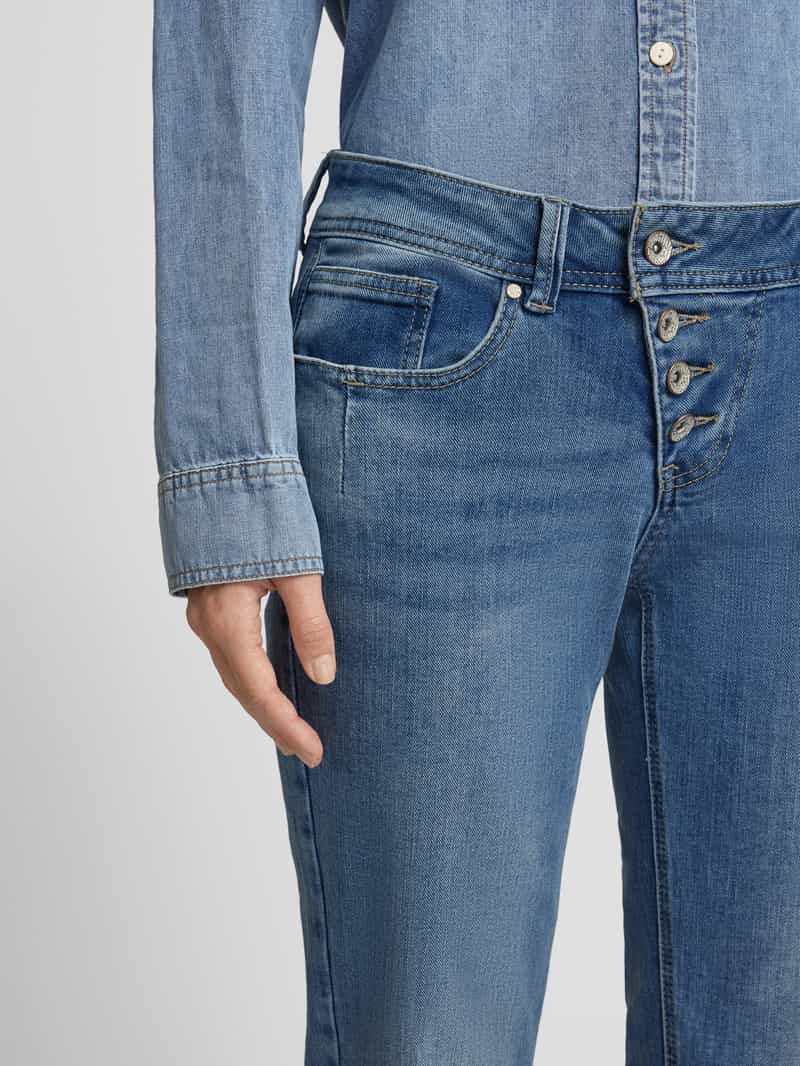 Buena Vista Regular fit jeans met asymmetrische knoopsluiting model 'Malibu'