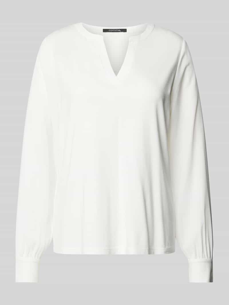comma Shirt met lange mouwen en tuniekkraag