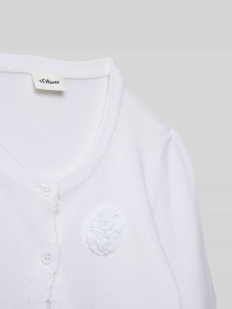s.Oliver RED LABEL Regular fit cardigan met gegolfde zoom en bloemenapplicatie