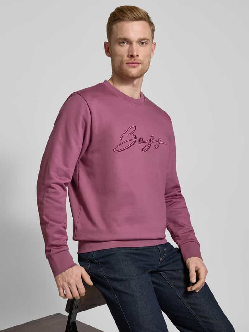 Boss Sweatshirt met labelstitching model 'Soleri'