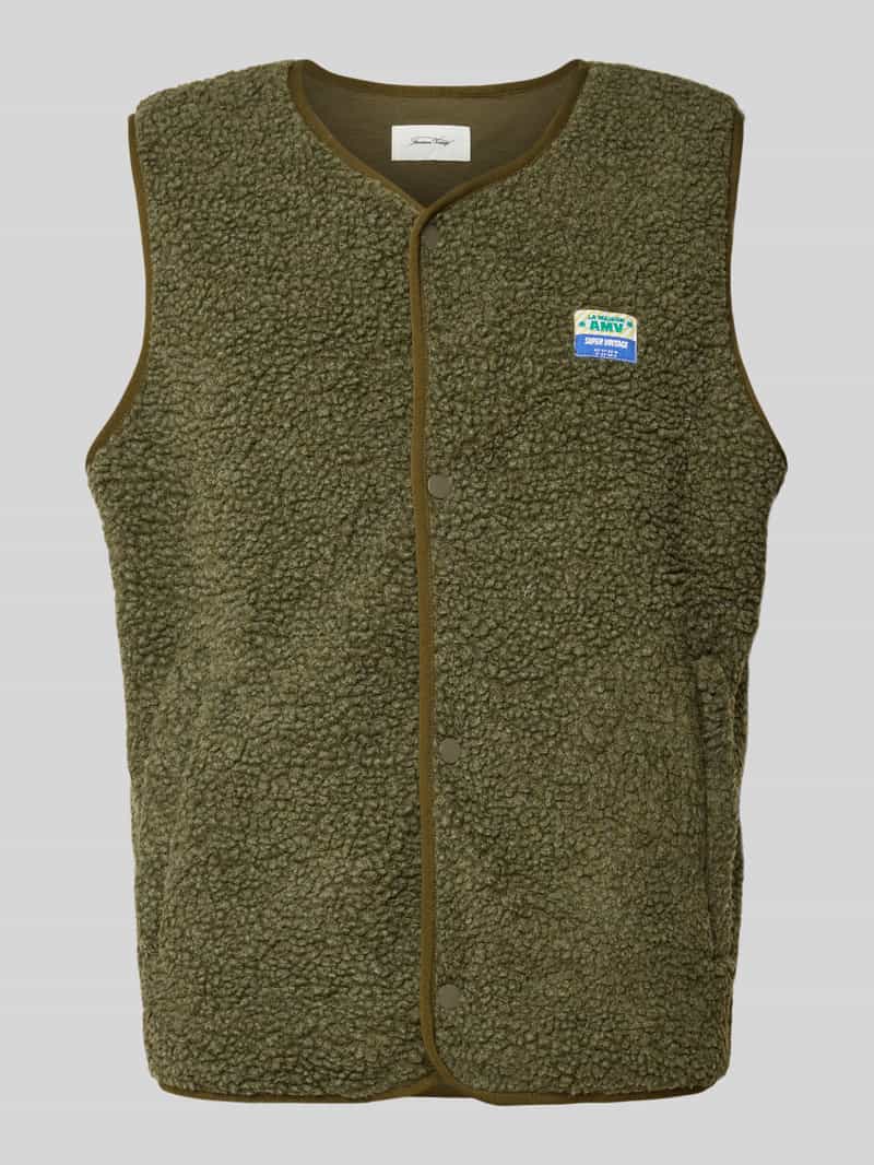 American vintage Bodywarmer van teddybont met labelpatch model 'HOKTOWN'
