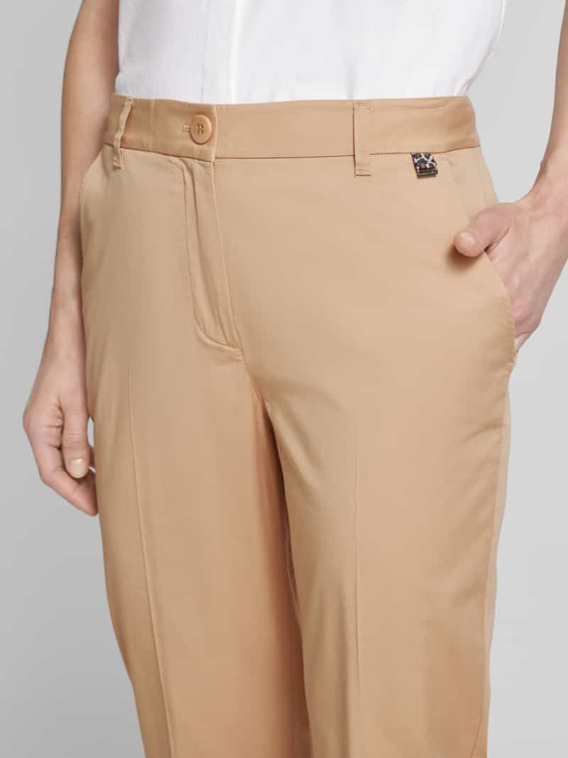 Marc Cain Regular fit stoffen broek met persplooien