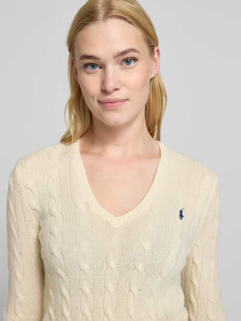Polo Ralph Lauren Shirt met lange mouwen in gebreide look met kasjmier model 'KIMBERLY'