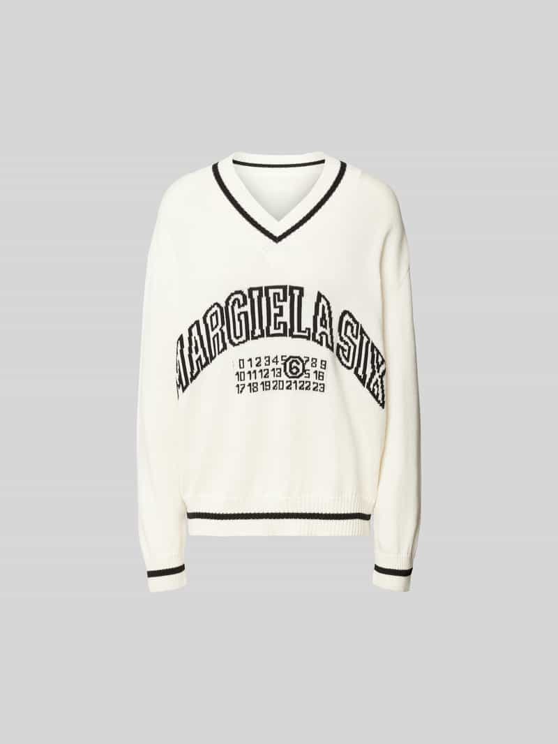 Oversized pullover met V-hals