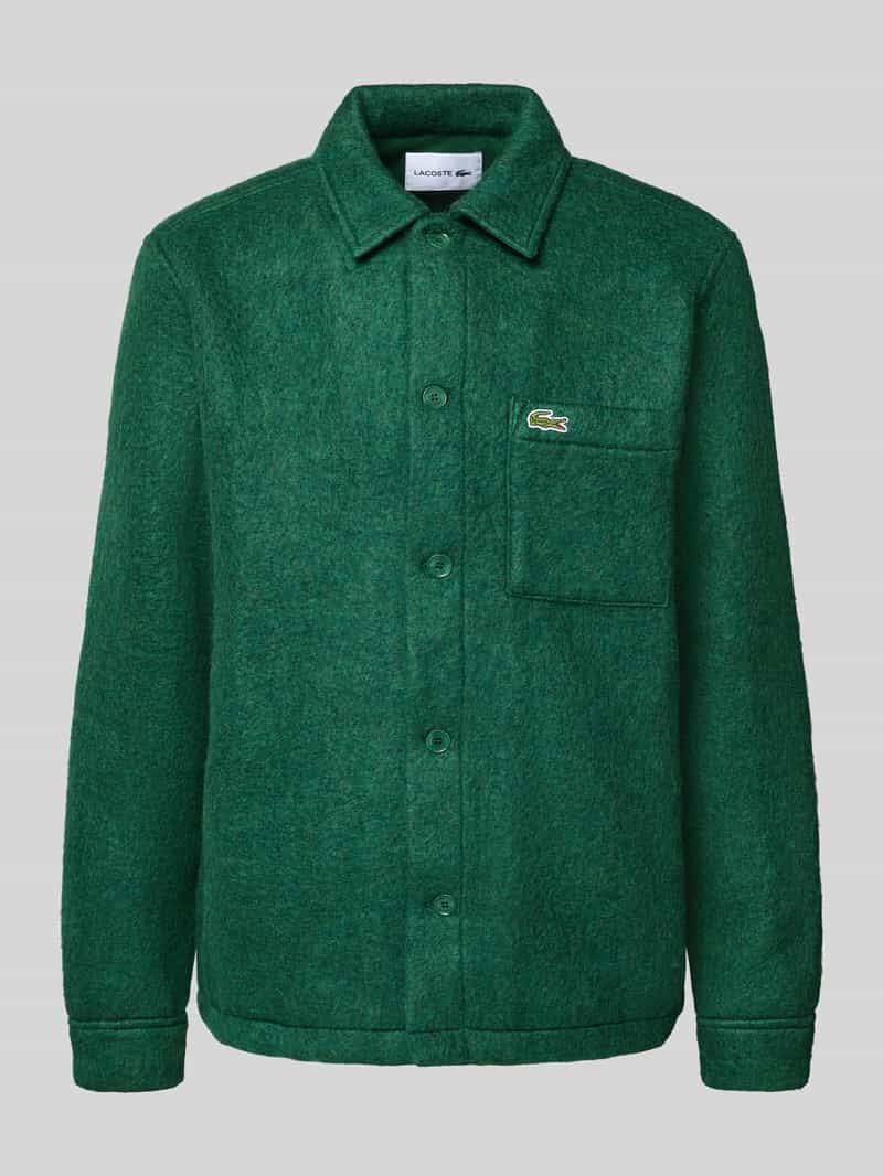 Lacoste Regular fit overhemdjack met wol