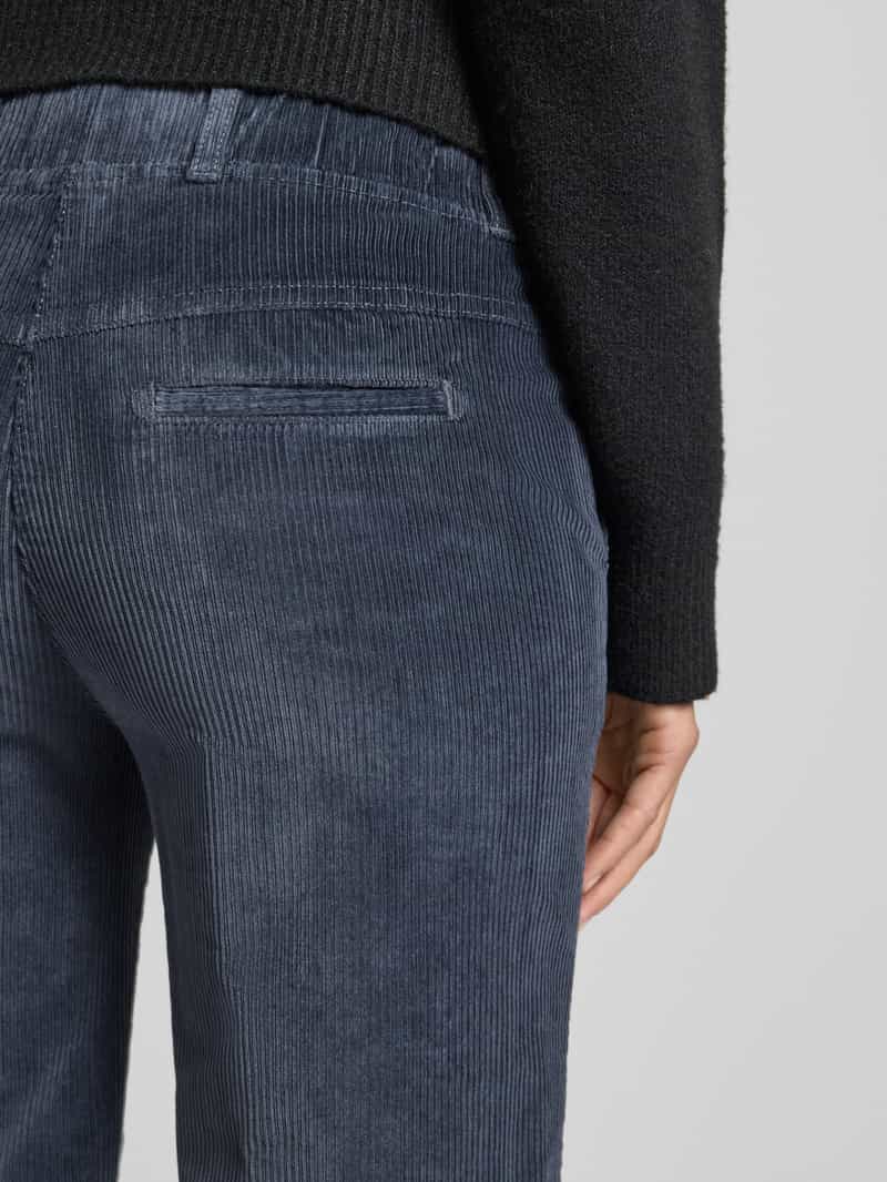 Raphaela By Brax Slim fit corduroy broek met elastische band model 'Pam Flared'