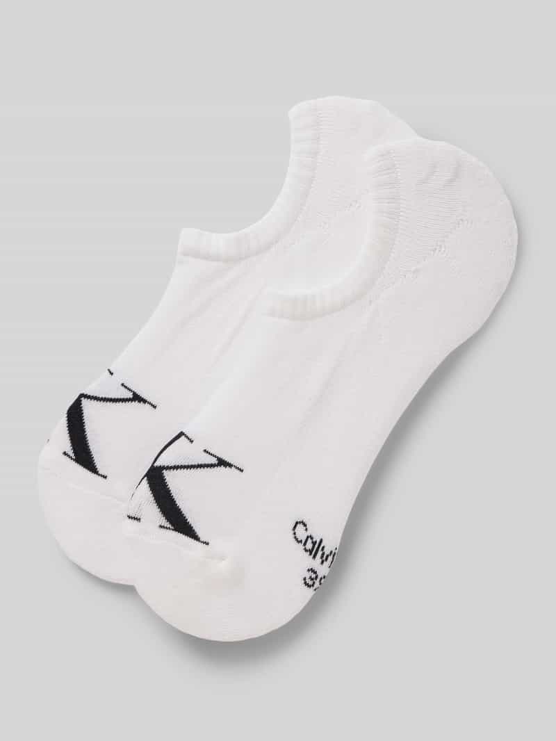 Calvin Klein Jeans Sneakersokken met logostitching in een set van 2 stuks