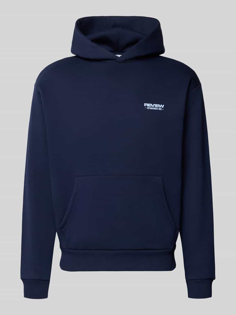 REVIEW relaxed fit hoodie van katoenmix met logoprint