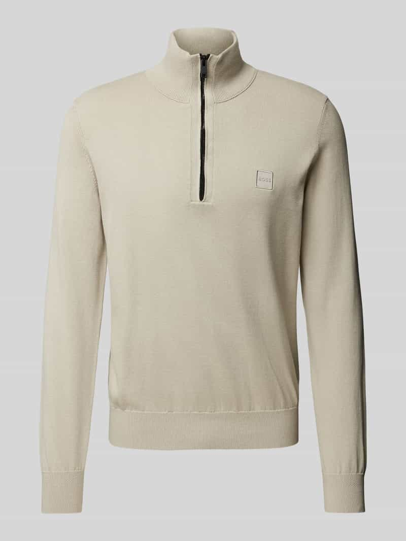 Boss Orange Gebreide pullover met labeldetail, model 'Kanobix'