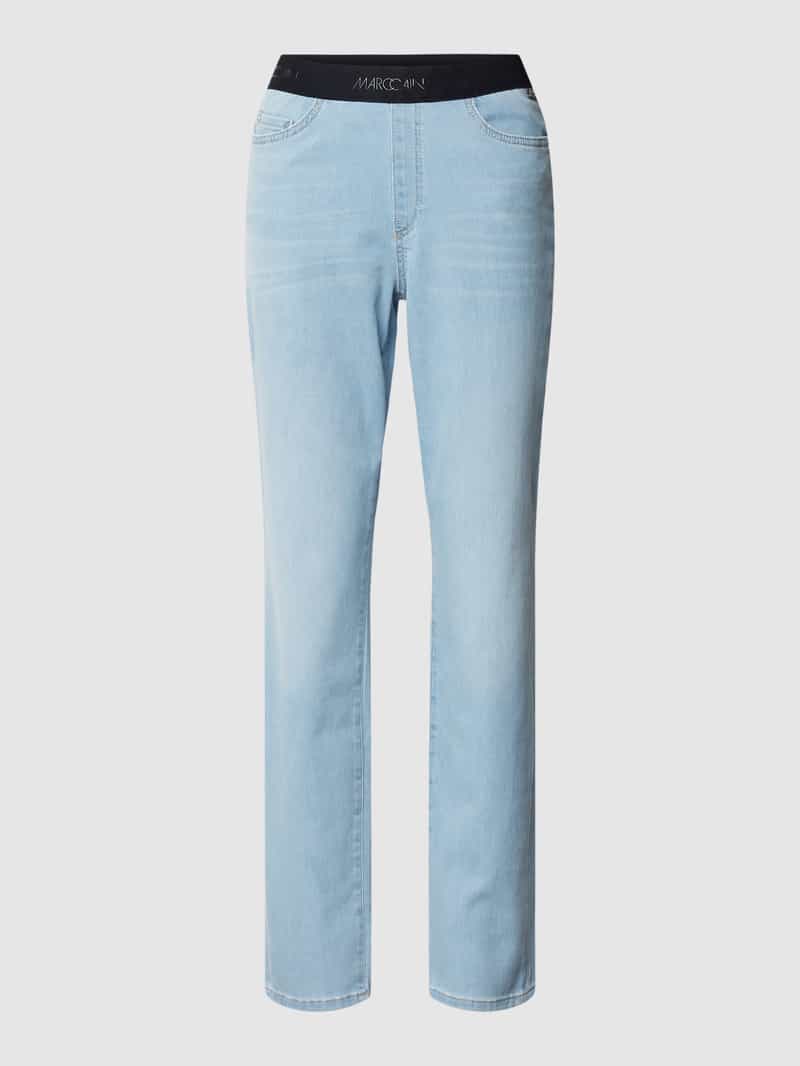 Marc Cain Straight leg jeans met label in band