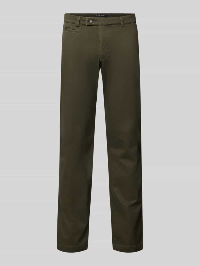 bugatti Slim Fit Chino aus Baumwoll-Mix in Dunkelgruen, Größe 32/34 21141023234