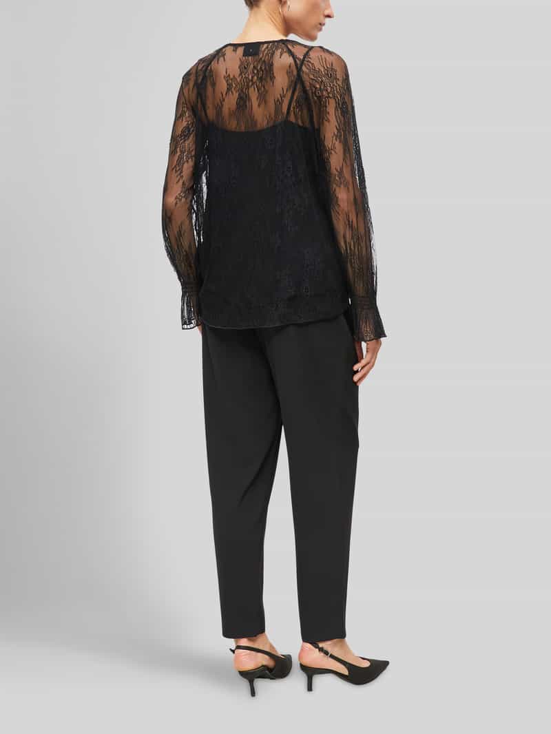 s.Oliver BLACK LABEL blouse met lange mouwen met semi-transparante kanten inzet