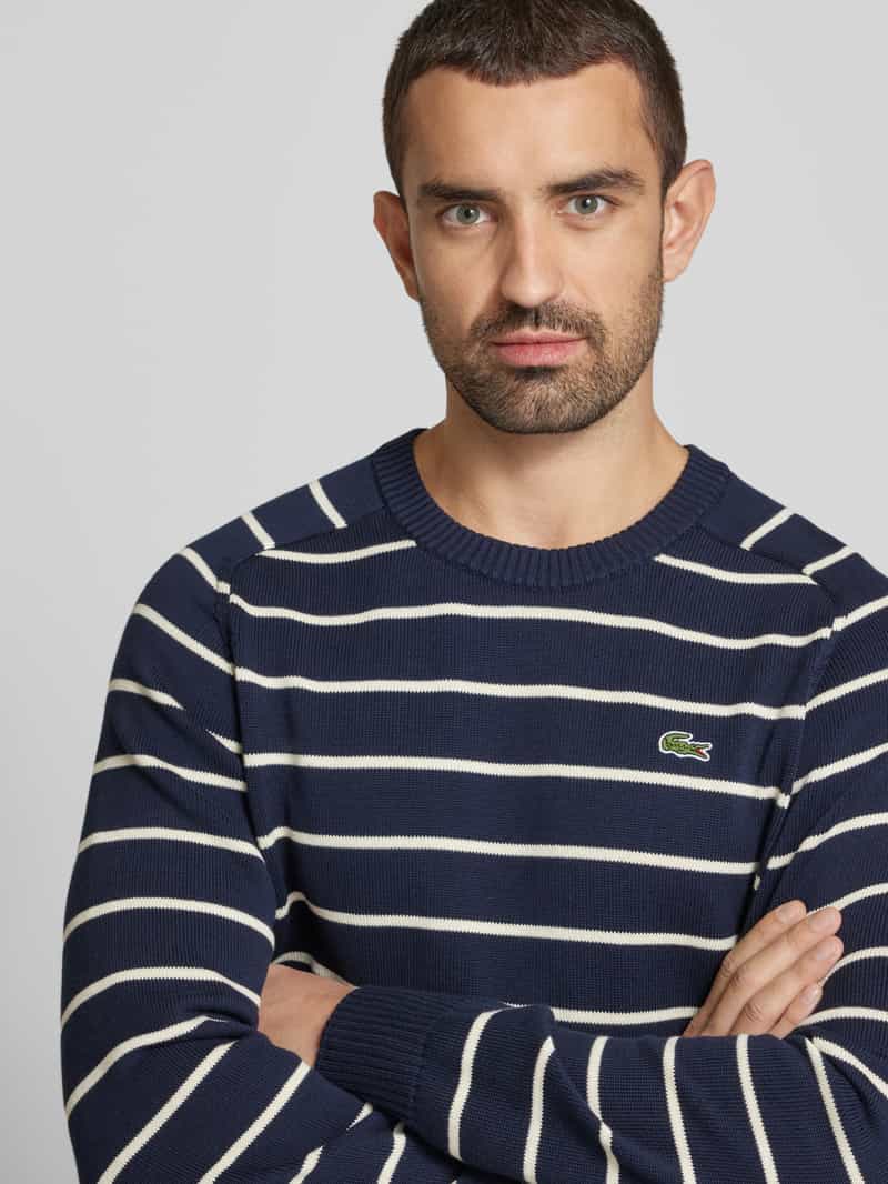 Lacoste Gebreide pullover met logopatch