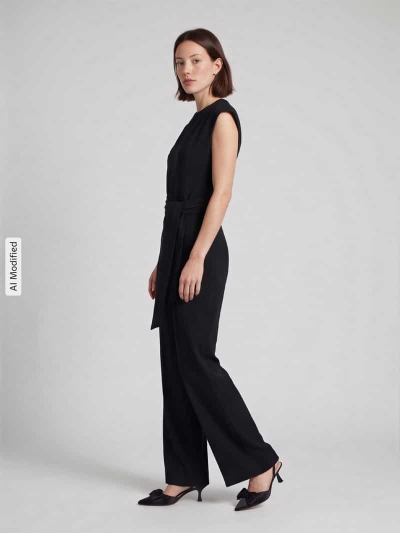 HUGO Regular fit jumpsuit met strikceintuur model 'Kathalia'